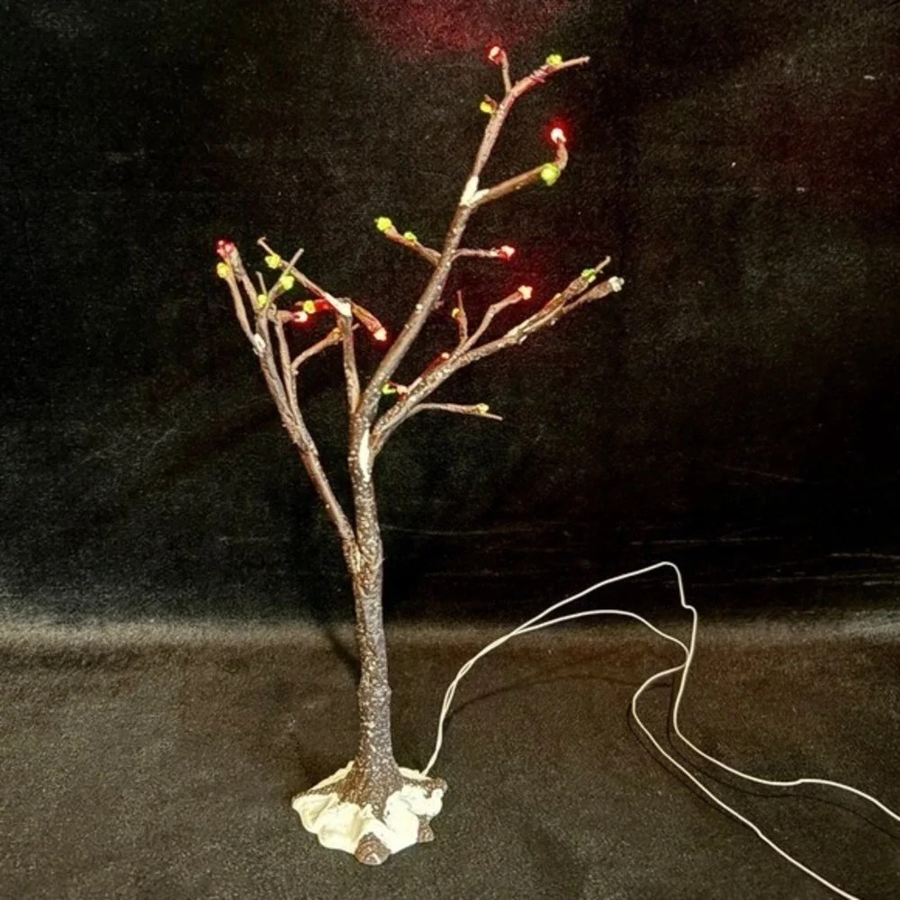 Dept‎ 56 Village Frosted Bare Branch Tree Multi Color Lights Steady or Flashing